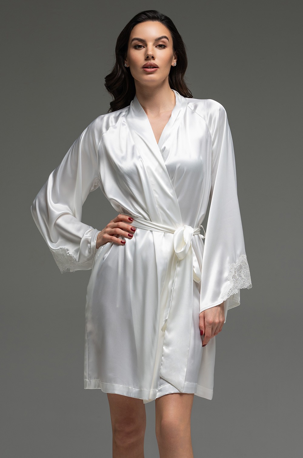 Короткий запашной халат Mia-Amore 4593w "Lilirose"