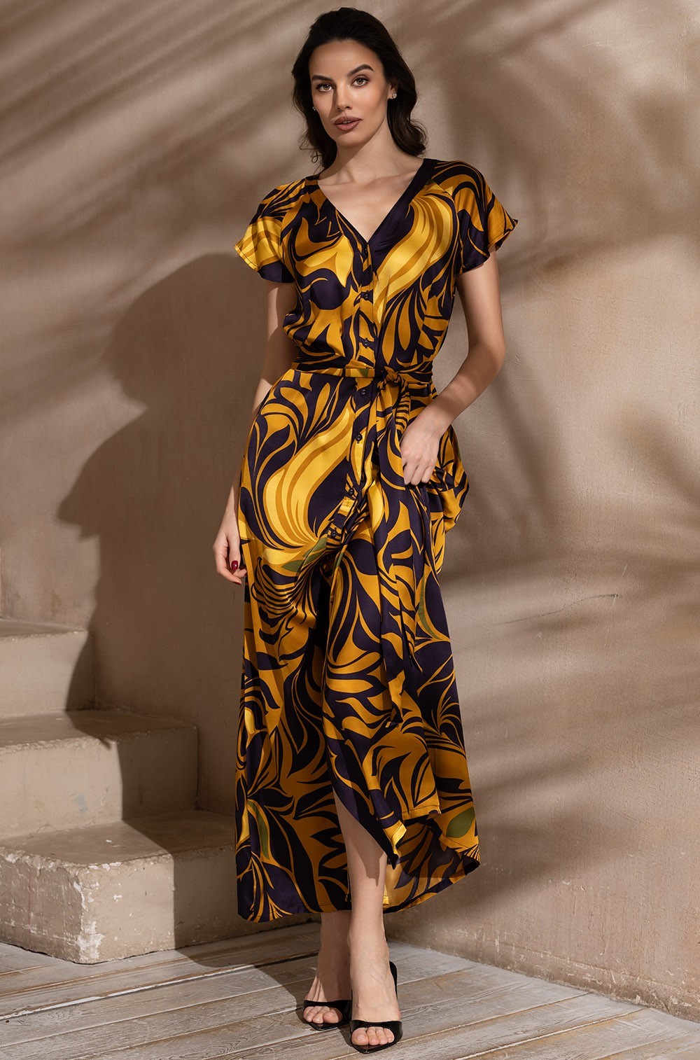 Длинный халат на пуговицах Mia-Amore 4111 "Marcela"