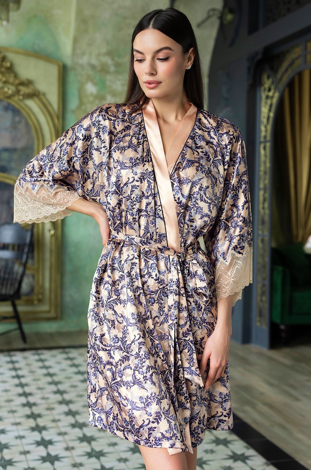 Короткий запашной халат Mia-Amore 7383 "Carol"