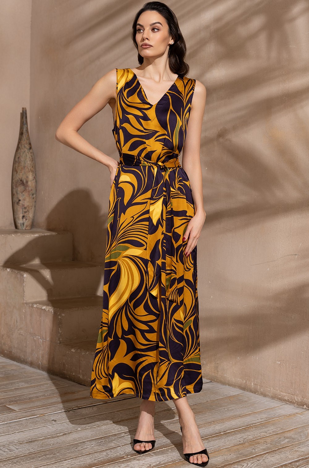 Длинный сарафан свободного силуэта Mia-Amore 4548 "Marcela"