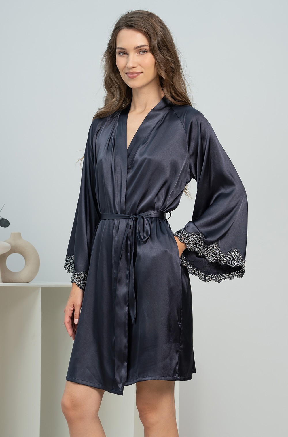 Короткий запашной халат Mia-Amore 4343 "Emmanuelle"