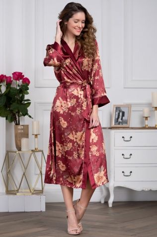 Длинный классический халат Mia-Amore 3629 "Burgundia"