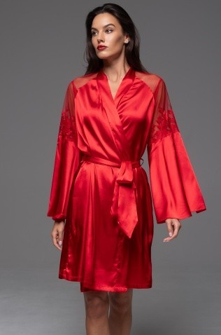 Короткий запашной халат Mia-Amore 4743 "Merlot"