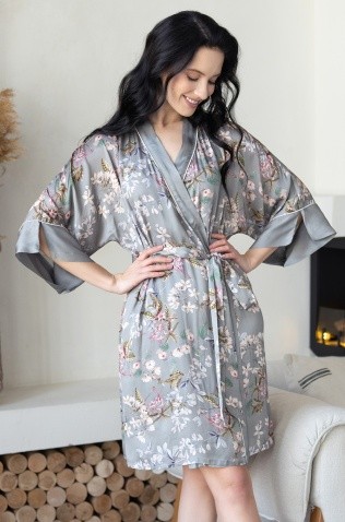 Короткий запашной халат - кимоно Mia-Amore 5043 "Amely"