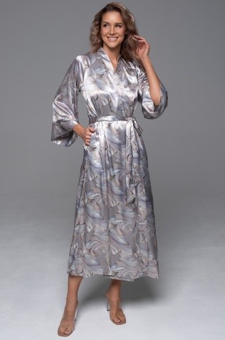 Длинный запашной халат Mia-Amore 4719 "La Perla"